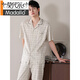 Modal Pure Cotton Men's Pajamas Summer Sighteedededededed Cardigan 2025 Новый высококлассный четырехсезонный летняя домашняя одежда мужская одежда 5009 м (размер 165) рекомендуется носить вес 100-125