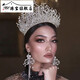 Yibiy Lapin Pan European y americano accesorios para el cabello Vestido de novia 9 Corona de diablo HP Headgear Diadema 36 Corona de lujo Set de dos piezas/6de