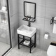 Petit appartement bassin de lavage en céramique, lavabo, évier de salle de bain, bassin de comptoir, bassin de colonne de balcon 4837E Basin + drain de support / petit appartement