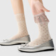 PRIMEET PRIMEET Socks for women in summer thin Miu style ballet style breathable medium tube socks for summer piled socks with single shoes