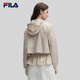 斐乐（FILA）Emerald女士梭织外套2024秋季新款时尚休闲宽松连帽上衣 浅裸色-LK XL 175/92A