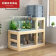 Difang Einfache neue chinesische Fischtank -Rack -Basis Festholz -Lagerregal mit hoher und niedriger Bodenregal Kombination Blumenregal Wohnzimmer Fischtankschrank Schwarze Walnuss 60*3520*35110