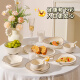 Ouoety Underglaze Colored TableWares Set 2025 Neue Schalen im Haushaltscreme-Stil von hoher Präzisionsschale und Häftstäbchen Haushaltsbewegungsschalen [10 Schalen 10 Teller] Yubai Dream 20-teiliges Set GB-854