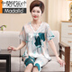 
Modal mother pajamas summer silk thin short-sleeved middle-aged and elderly women's silk home clothes large size fat MM set WH-838 L (it is recommended to wear 100 Jin [Jin equals 0.5 kg]-120 Jin [Jin equals 0.5 kg])