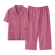 Yalu 2025 Neue Pyjamas für Frauen im Sommer reines Baumwoll kurzärmelige Kurzhose für Sommer loser großer Strickjacke mit Taschen-Strickjacke Home NX9898 M