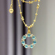 Junpo Rakkaania blue water donut necklace 18k gold inlaid pendant for women