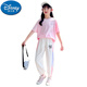 Disney (Disney) Girls Sports Set 2025 Neue modische Kurzärmel -Kinder lässige Sommer -Sommer -Mädchenmädchen -Kleidung 18209 Ablauf 9889 Weiß 140 cm