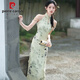 Pierre Cardin Sommer Neues Retro 2025 Temperament Verbesserte ärmellose chinesische Morgenkleid täglich Langes junges Cheongsam Kleid für Frauen Wz 9195 ICE Seiden Jacquard S