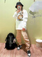Menschlich gemachter japanischer trendiger Marke Human Herstellung von Briefen Tigerress Bat Kurzärmelige Männer und Frauen Ins Frühlings- und Sommerpolarbärente T-Shirt 3878 White XL