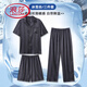 
LangSha Summer Pajamas 2025 New Men's Ice Silk Ice Silk Silk Short Sleeve Trousers Men's Summer Three-Piece Household Clothing 14904+K15904 L