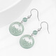 Vzzs Natural A-Grade Jade Blue Water Arendillas de loto de loto Jade S925 Pendientes de estilo antiguo de plata Jade Agua Azul de loto D691