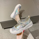 Frauenschuhe 2025 Sommer neu atmungsaktive und leichte Mary Jane Klettverschluss mit einem Fuß dicker Sohle Anti-Slip Slow Stiefmutterschuhe YGNX-677 Orange 35