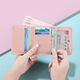 Drawing Ji (HUAJI) cute little bear wallet women's new fashion card bag folding small wallet women's small and fresh student wallet white