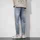 Danjun Summer Jeans delgados Pantalones recortados para hombres Color de alta gama Old Super Soft Cónico Harlan Pantalones pequeños 3291 29
