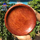 Yusenyi plato de fruta de papaya madera entera sala de estar almacenamiento de escritorio plato pequeño de madera maciza No. 9794 v textura de calidad de defecto plato de fruta encaje