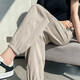 [Seda de hielo Anti-Wrinkle] Algodón de verano y lino Pantalones deportivos de estilo de talla de talla de talla de talla de tamaño de nueve puntos Pantalones casuales de harem para mujeres de albaricoque L [sugerido 100-115 Jin [Jin equivale a 0.5 kg]]]
