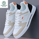 Woodpecker Herrenschuhe 2025 Neue Herbst -Ledersport- und Freizeitbrettschuhe für vielseitige trendige kleine weiße trendige Schuhe Student Schuhe weiß schwarz 9905 [K] 38