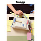 Guliang Jiji Kunogigi/Guliang Jiji Baustein Handtasche Kleine 25 neue Design mit echtem Leder Crossbody -Umhängetasche für Frauen Blau -Weiß -Bausteine