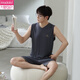 Modal Men's Pyjamas Vest modal mince sans manches adolescentes Summer Plus taille Jin [Jin est égal à 0,5 kg] Suit à domicile en deux pièces 12027 [ensemble masculin] L [suggéré 100-140 Jin [Jin est égal à 0,5 kg]]]