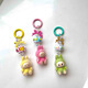 Mini Labubu Labuba Keychain Enamelo Recubierto lindo Bolsas para caminar de grano colgante de teléfono móvil lindo adorno colgante Labuba Color rosa