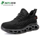 Chaussures de protection du travail pour hommes respirants à la semelle douce légère légers décontractée de la tête de la tête de la tête de la tête de la tête de la tête 844 ... '43 844 Black Flying Weaving Anti-Smashing Anti-Puncture