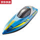 ZKHE高速遥控快艇电动船玩具可下水大游艇男孩儿童水上轮船无线船模型 升级款炫彩绿翻船复位+低电提示+ 一块电池约60分钟左右