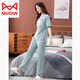 Catman (Miiow) Pyjamas für Frauen für Sommerpure Baumwolle 2025 Neue Kurzhose mit kurzärztem Hose für Hauskleidung für dünne Baumwollanzüge 7374 Bohnengrün M 80-100jin [Jin gleich 0,5 kg]