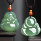 Red crisp hand Hetian jade pendant Buddha female model ice bottom clear water Buddha jade pendant necklace thick 25mm