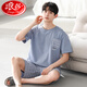浪莎（LangSha）睡衣男款男士夏季棉绸短袖2025新款夏天青少年恬淡家居服套装夏款 YSX:9720深色格子裤 棉绸套 头短 L 【不起球/不褪色】