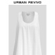 
UR2025 summer new women's clothing vacation-split flower buds U-neck sleeveless dress UIU750001 white M