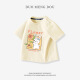 G.Duckkids Little Yellow Duck Clothing Niñas Camiseta para niños de manga corta en verano Nuevo algodón de algodón Pure Round Top Summer's Top AP14086 Polvo 80 Recomendado 10 meses 1 y medio años