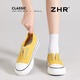 
ZHR canvas shoes for women classic student board shoes for women thick sole one foot sporty breathable women's shoes CS129 yellow 39