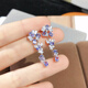 QIWN2025 New Tanzanite Earrings Gorgeous Purple Pure Body Exploding Fire Color 925 Silver,
