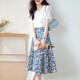 Olj Light Luxury Brand Dress for Women 2025 Summer Nuevo temperamento casual francés falda de dos piezas White S