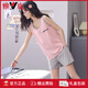 雅鹿睡衣女款夏季纯棉2025年新款夏天背心吊带女士套装闲适家居服夏款 LB:9902【女】杏色英文爱心 纯棉 M 【柔软亲肤，舒适纯棉】