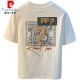 Pierre Cardin Kurzärärtes T-Shirt Herren 2025 Sommer Dünnem Mode gedrucktes T-Shirt Xinjiang Baumwolle Runde Hals halbärmelte Herren-Top T White 2 [ZJ1047 Fit-Version] M geeignet für 90-108 Jin [Jin gleich 0,5 kg]