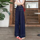 New loose and versatile flare pants for women, tall early spring jeans trousers, high waist slimming floor pants, Denning Blue Nine-point 9887# Regular L