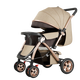 Jingyouyu German high-view two-way baby stroller bed dual-purpose multi-functional sit-down foldable baby stroller four-wheel version new khaki four-wheel rubber