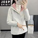 
JEEP SPIRIT jacket for women 2025 new autumn and winter plus velvet thickened three-in-one removable windproof waterproof mountaineering suit for men and women Hibiscus purple silver fox velvet liner M