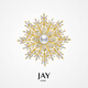 YIBIY2025 latest bright snowflake brooch high-end exquisite fashion corsage luxury pin clothing accessories mother's day gift gold