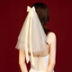 Jiayan nuevo estilo coreano pequeño velo y un velo y un velo y una novia accesorios de boda foto estudio foto de múltiples capas de múltiples capa 04 velo simple blanco 60cm-80 cm