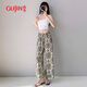Ancient and Modern (Gujin) [Pantalon frais] Nouveau pyjamas printanier et d'été pour la soie en coton mince des femmes peut porter un pantalon de climatisation anti-moustique moustique pantalon à la maison pantalon à la maison