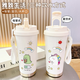 Supor Supor Cartoon Tier Thermosbecher Großkapazität Hochwertiger Schüler Edelstahl Water Tasse Kleine tragbare Kaffee Lebensmittelqualität 316 Edelstahl Antike Weiße XA15283 Dinosaurier Edelstahl aus Edelstahl