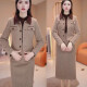 Fhhuabd Traje de moda estilo fragancia pequeño para mujeres Autumn and Winter New Temperament Estilo de celebridades Celumming Cobercado de dos piezas Set 16755-khaki Traje 8xl M recomendado 80-95Jin [Jin equivale a 0.5 kg]