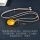 A Thousand Years Jade Chicken Oil Yellow Beeswax Peace Buckle Pendant Chinese Style Sweater Chain Meaning Peace and Perfection One-foot Gold Top Bead QZH3333i 6.57g
