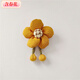 Contains spring flower sunflower doll cute brooch design niche pin plush fabric brooch temperament bag clothing accessories bread flower brooch 1 pack (beige)