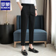 Romon Herren Summer Thin Business 2025 Neue High-End-Prise Hosen Schlanker kleiner Fuß Casual Anzughose K723-1 Schwarz (Crop Hosen) 28 (2,1 Fuß)