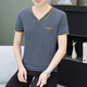 Playboy (Playboy) T-shirt à manches courtes pour hommes à manches courtes en V pur Coton en V Fense à moitié à manches minces à manches décontractées