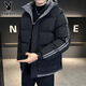 
Playboy brand men's short down cotton jacket for middle-aged and young people in spring, autumn and winter loose warm cotton jacket for men's jacket top 666 gray hot sale L