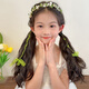 Jieyi Mint Diffuse Green Children's Braided Hairband Sweet Hairband Little Princess Festival Performance Headband Streamer Birthday Wreath Wizard of Oz Pearl Hairband 1 Pack